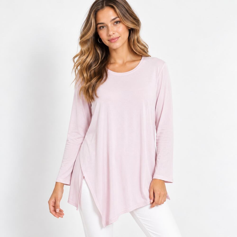 Pure Jill J.Jill Knit Tunic Top Women's Size L Soft Pink Minimalist Casual